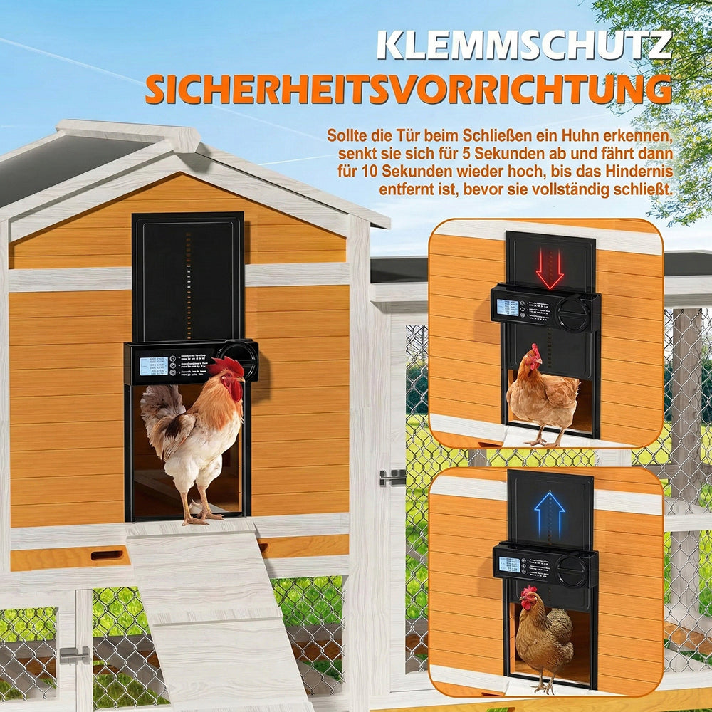 ChicxGate Elektrische Hühnerklappe Mit Zeitschaltuhr