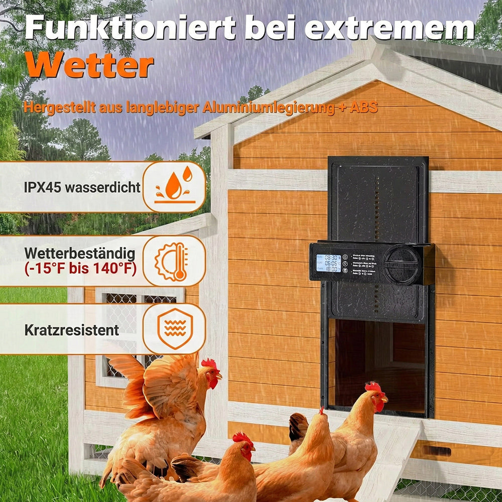 ChicxGate Elektrische Hühnerklappe Mit Zeitschaltuhr