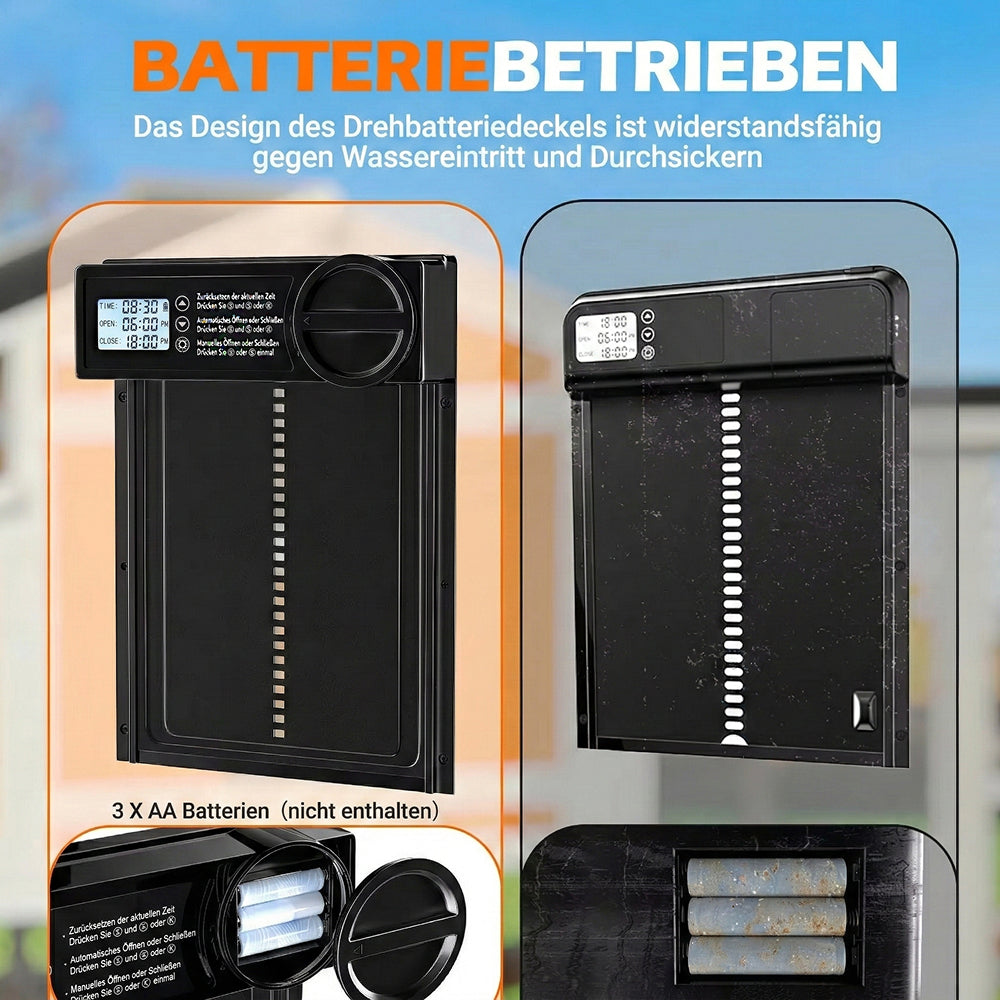 ChicxGate Elektrische Hühnerklappe Mit Zeitschaltuhr