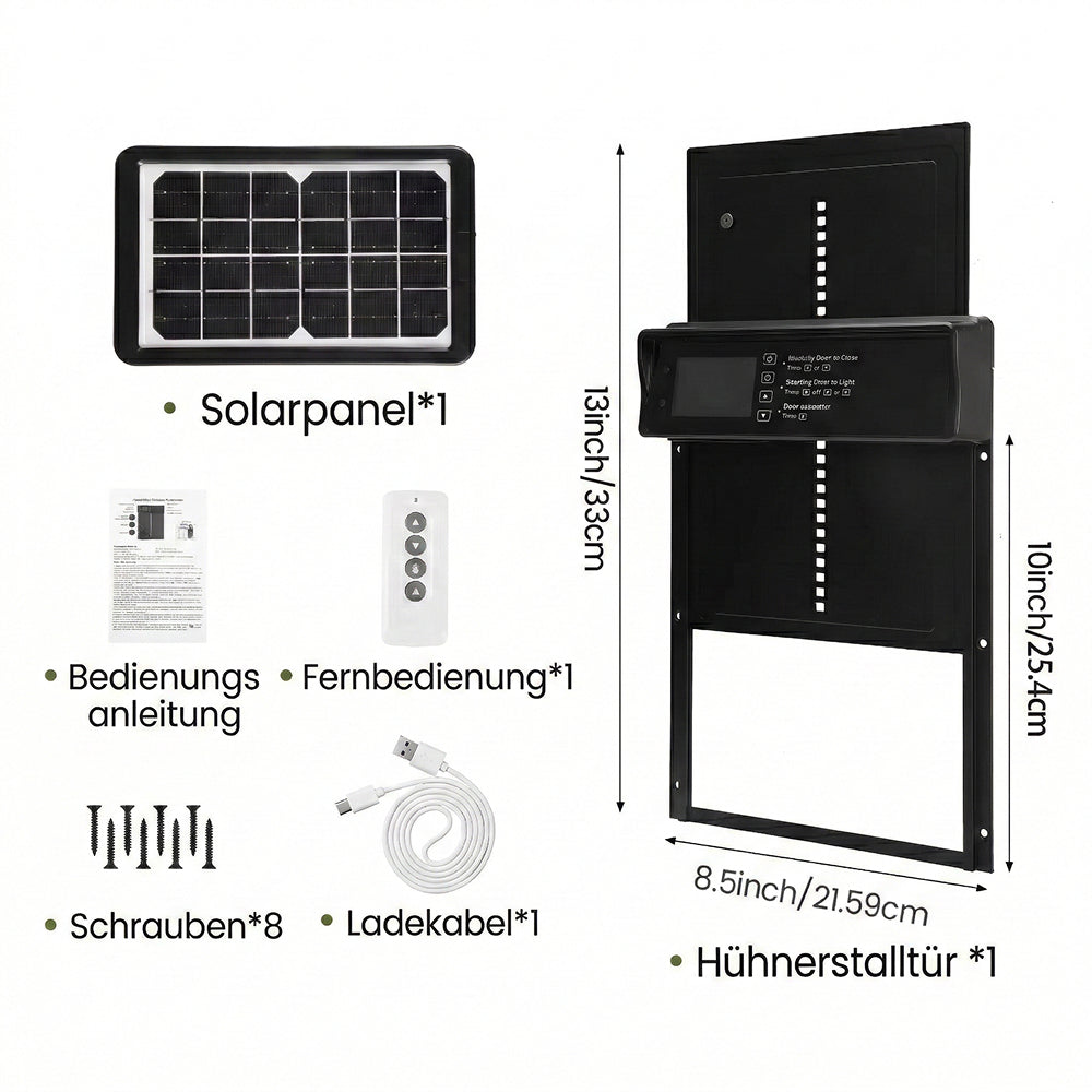 ChicxGate Elektrische Hühnerklappe Mit Zeitschaltuhr