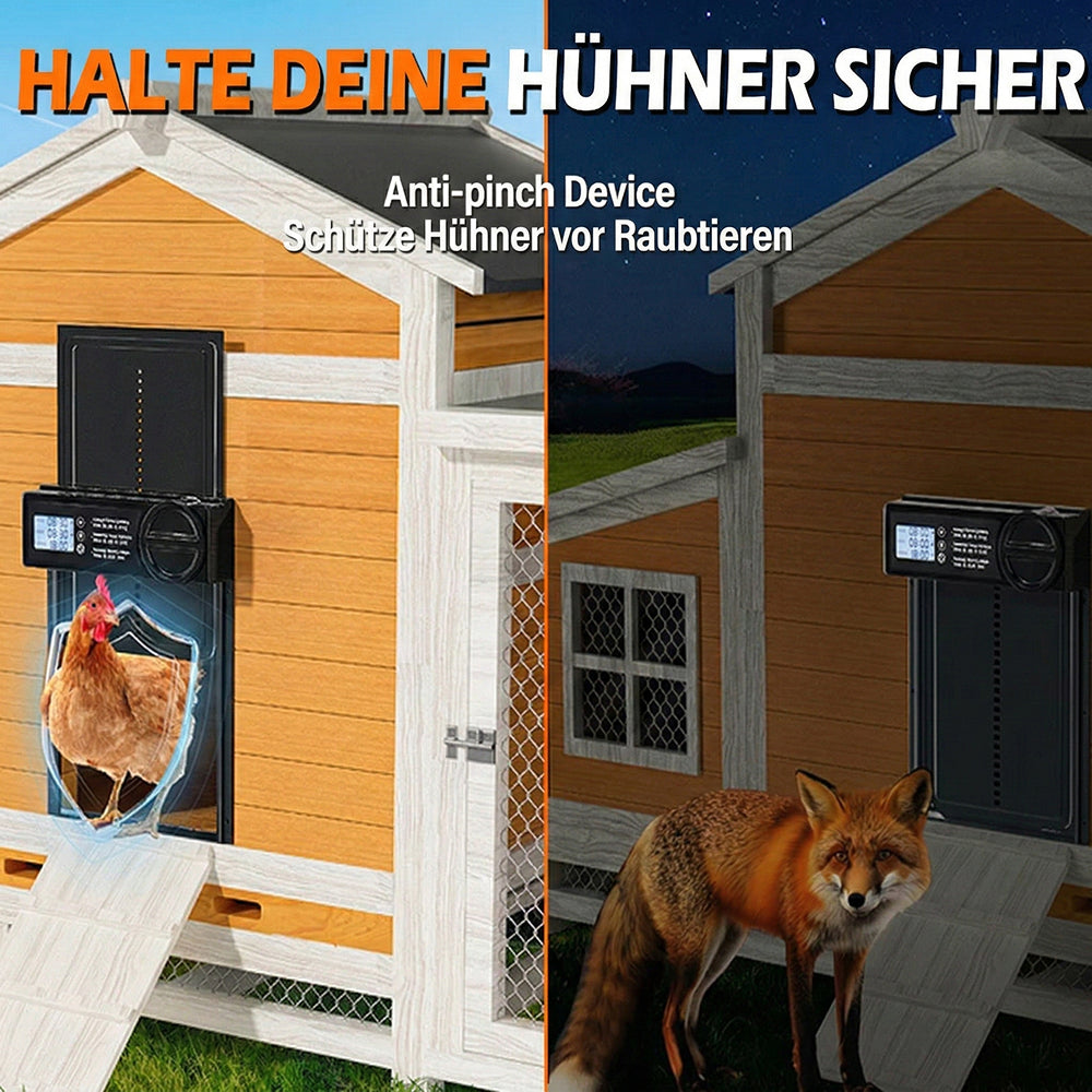 ChicxGate Elektrische Hühnerklappe Mit Zeitschaltuhr