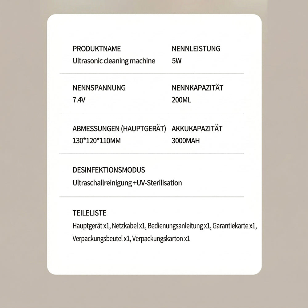Denturexi Ultraschall Prothesenreiniger