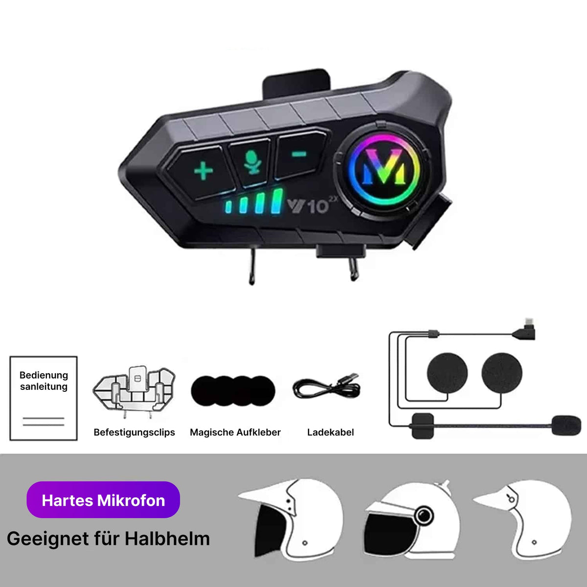 RiderZest V2 Motorrad Headset 2 Personen