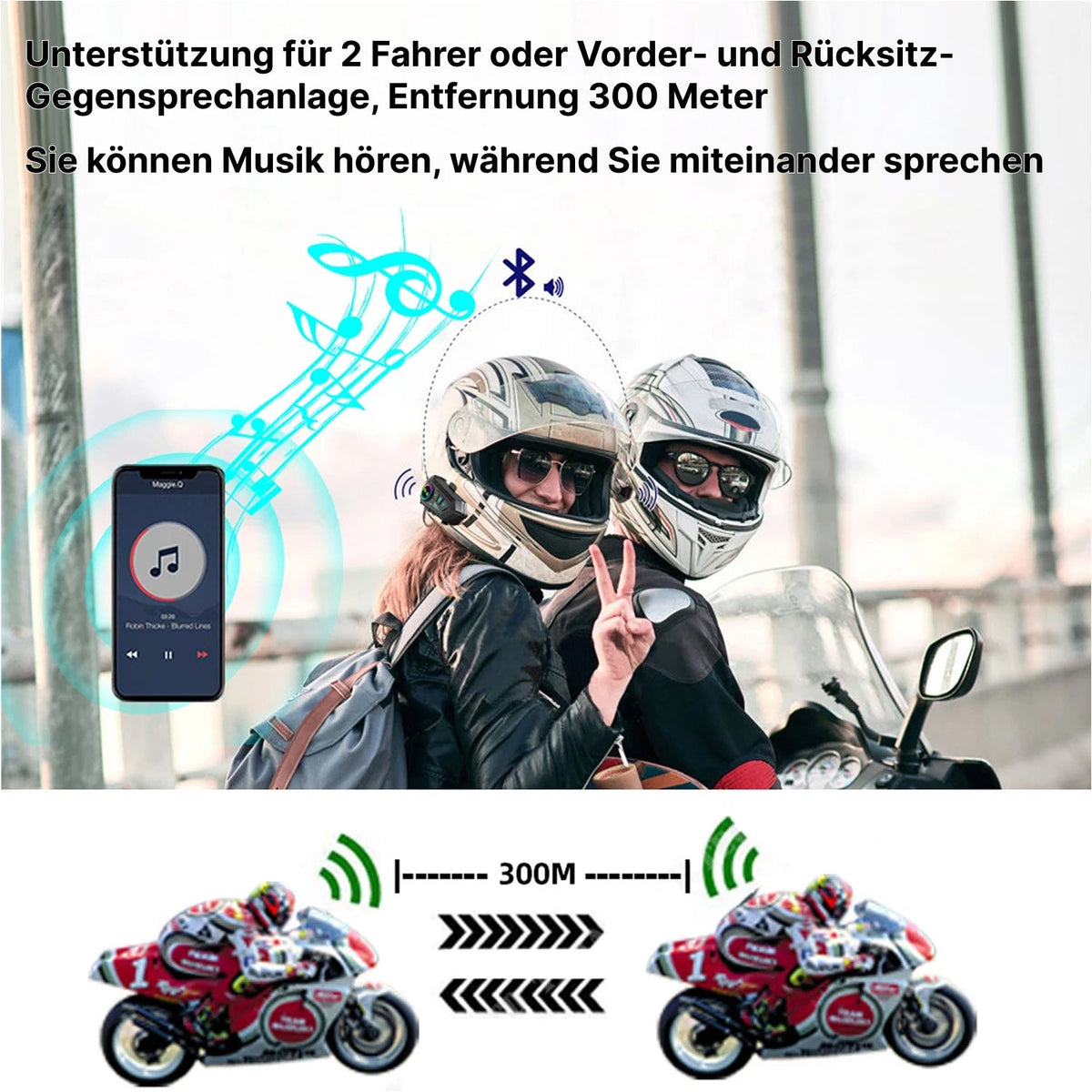 RiderZest V2 Helm Sprechanlage