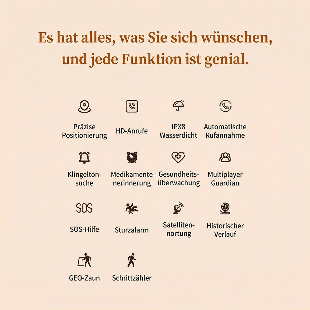 Watliqox V2 Smartwatch mit Sturzerkennung und Notruf